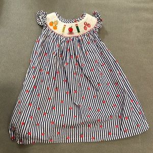 Smocked school themed dress girl size 2T-3T